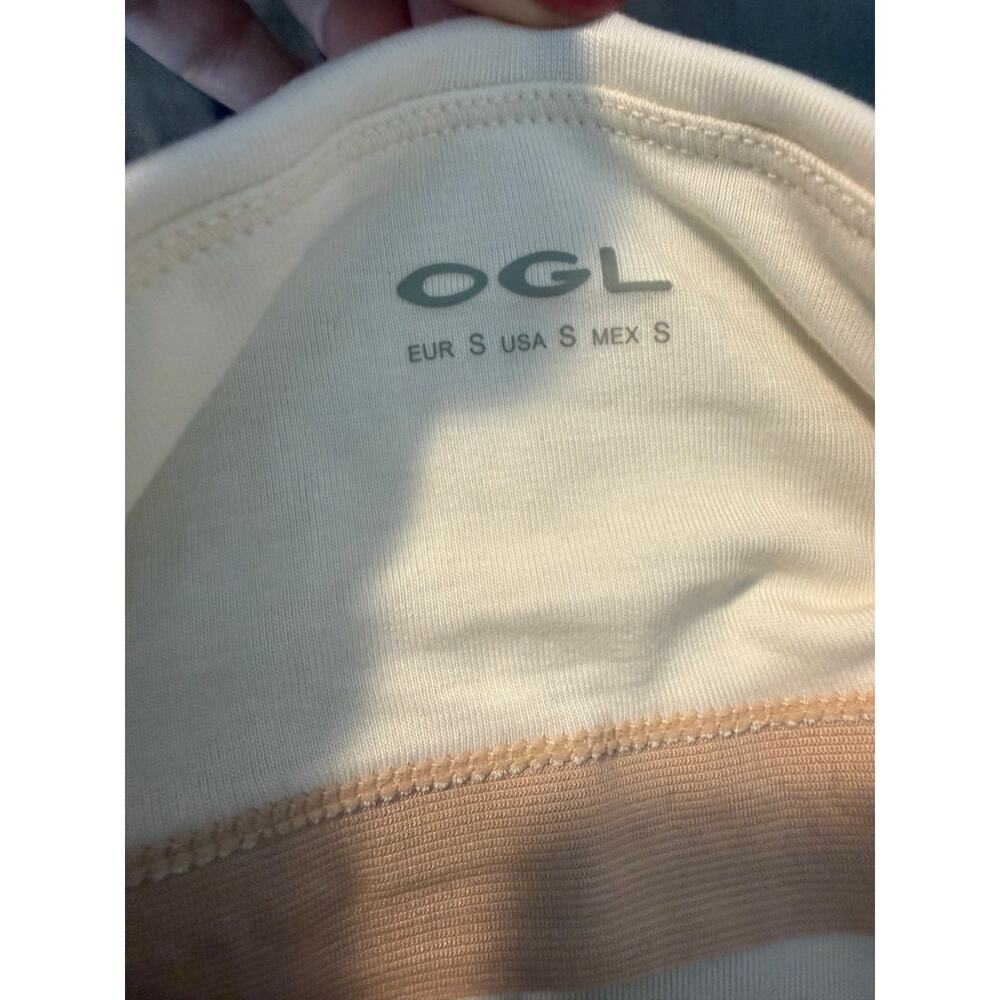 NWT OGL Off White Cream Lyocell Bandeau Banded Hem Built In Brami Bra Top S $45 - Picture 4 of 7
